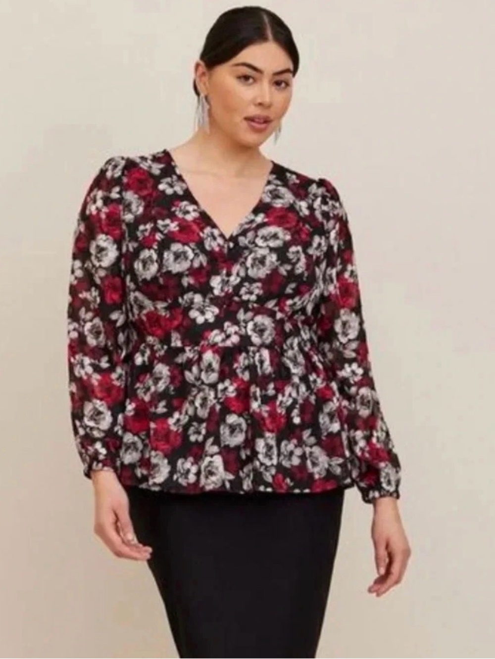 Torrid Floral Blouse - Picture 1 of 2